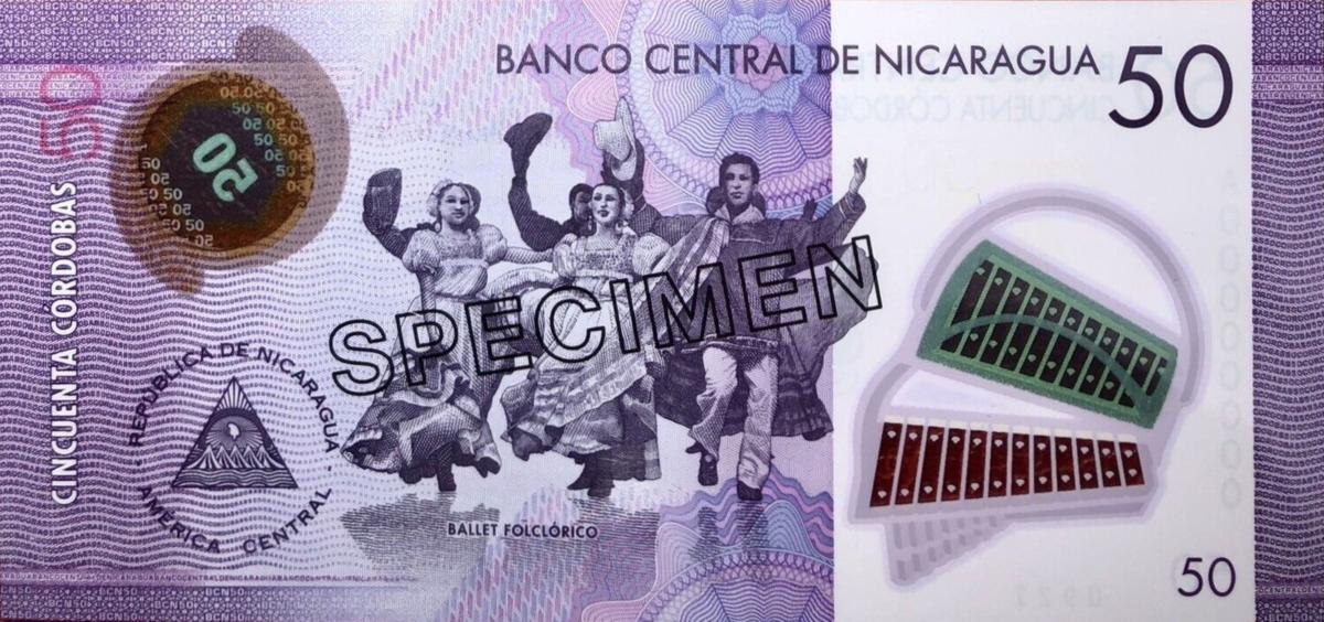 Back of Nicaragua p211s: 50 Cordobas from 2014