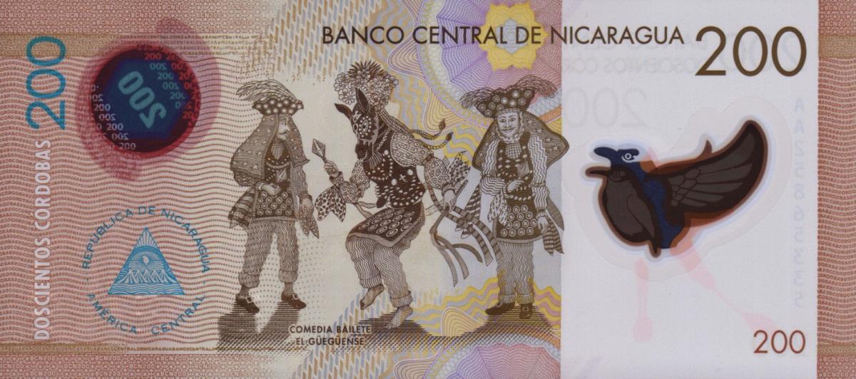 Back of Nicaragua p213b: 200 Cordobas from 2022