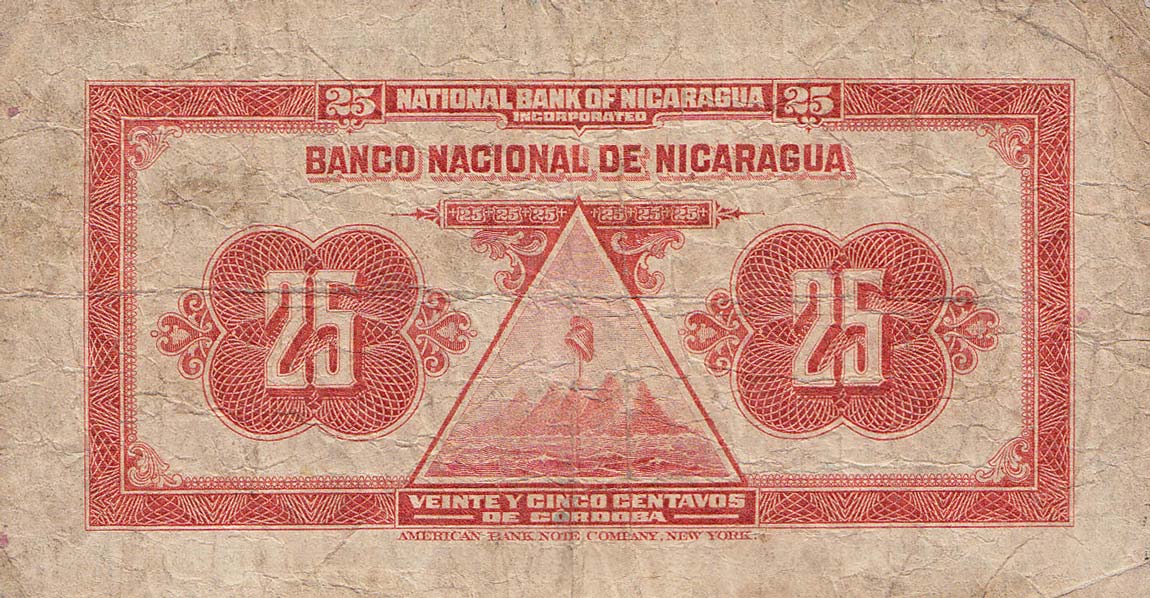 Back of Nicaragua p53a: 25 Centavos from 1914