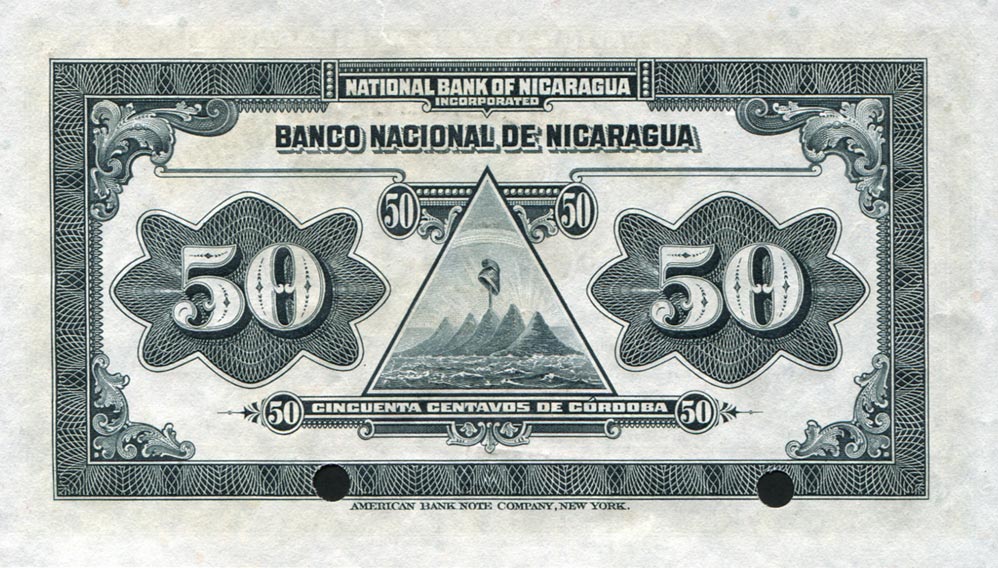 Back of Nicaragua p54s: 50 Centavos from 1912