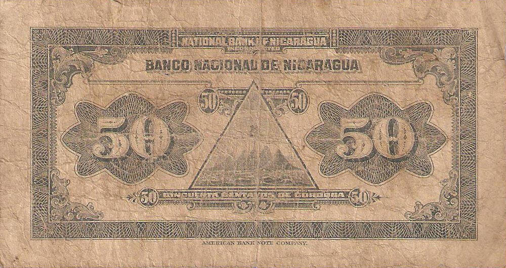 Back of Nicaragua p89a: 50 Centavos from 1938