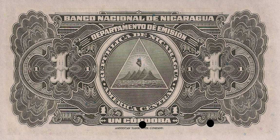 Back of Nicaragua p90s1: 1 Cordoba from 1941