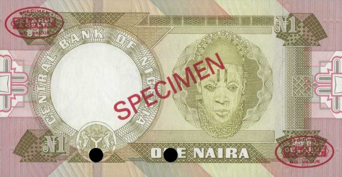 Back of Nigeria p23s: 1 Naira from 1984