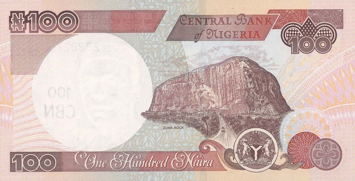 Back of Nigeria p28h1: 100 Naira from 2007