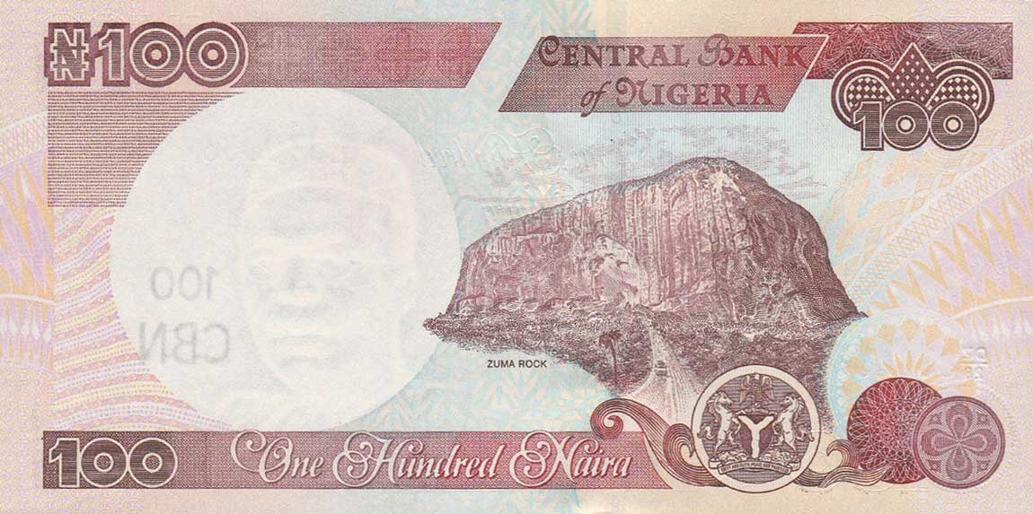 Back of Nigeria p28j: 100 Naira from 2010