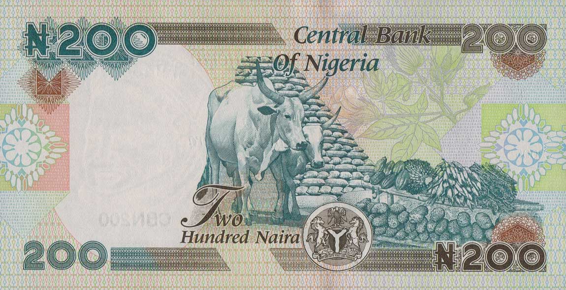 Back of Nigeria p29d: 200 Naira from 2005