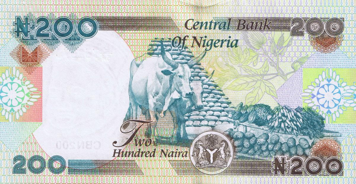 Back of Nigeria p29t: 200 Naira from 2020