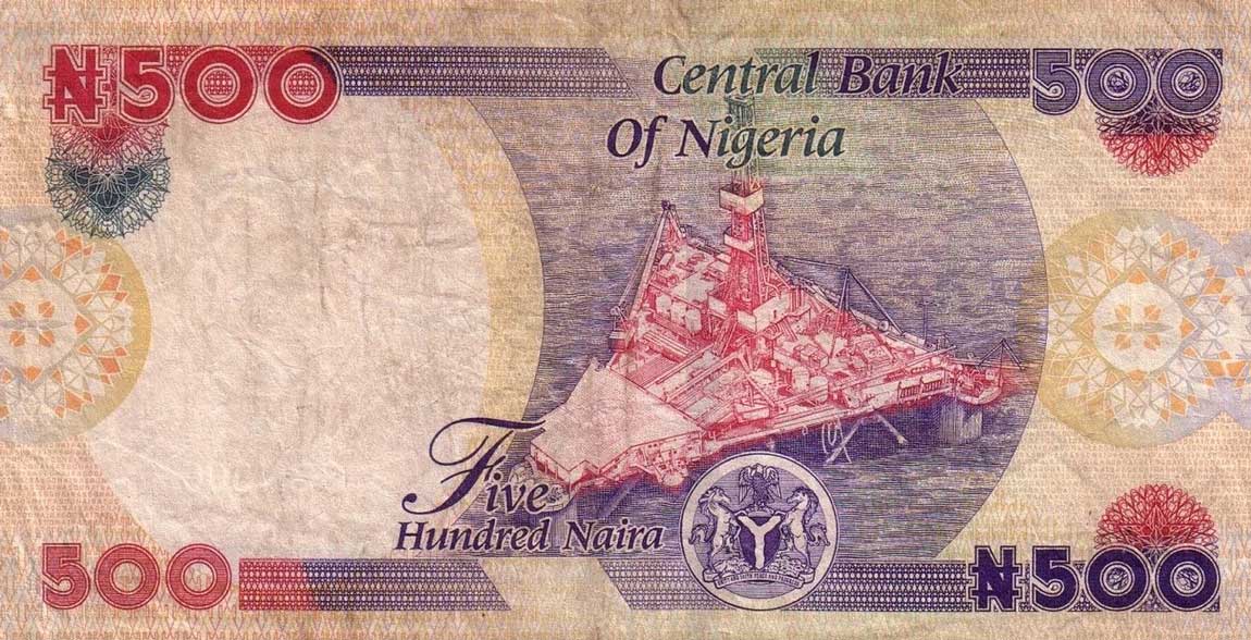 Back of Nigeria p30i: 500 Naira from 2010