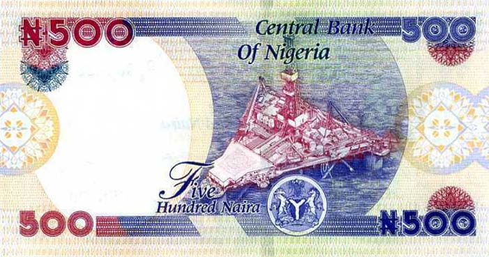 Back of Nigeria p30s: 500 Naira from 2020