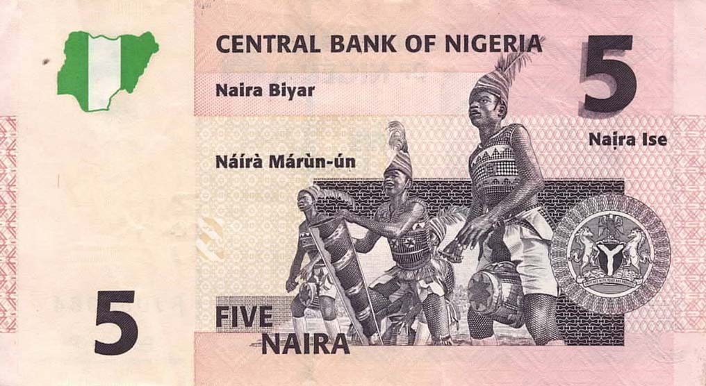 Back of Nigeria p32c: 5 Naira from 2008