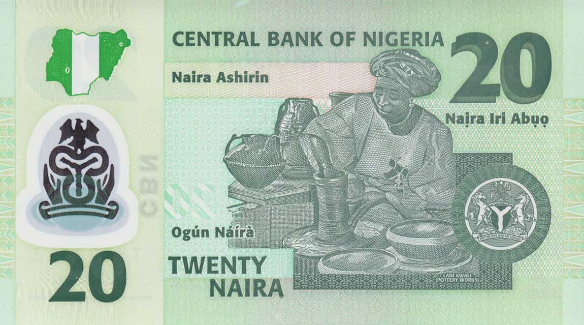 Back of Nigeria p34e: 20 Naira from 2009