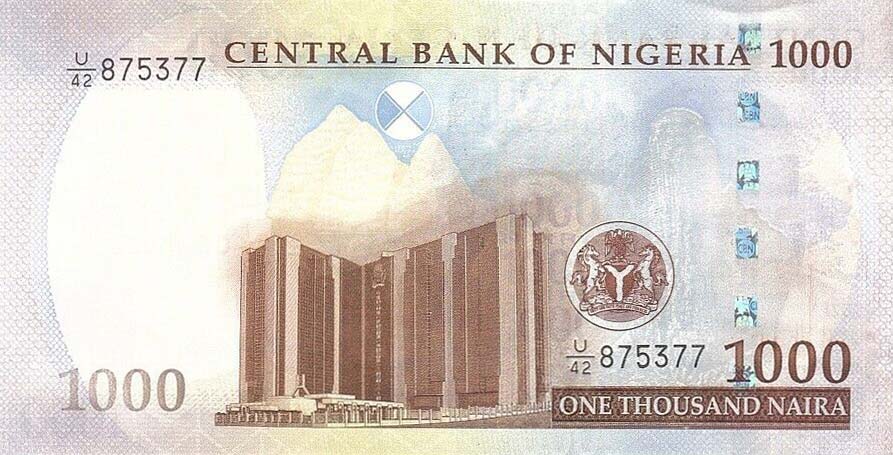 Back of Nigeria p36s: 1000 Naira from 2021