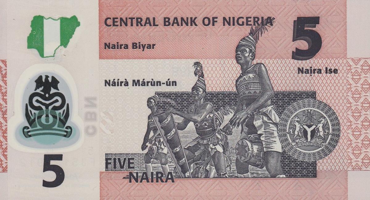 Back of Nigeria p38k: 5 Naira from 2020