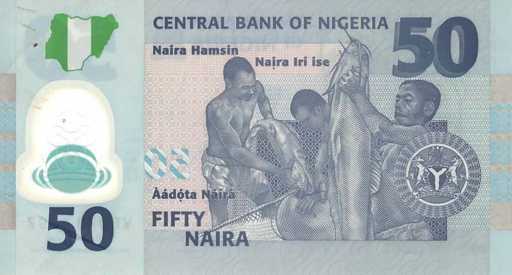 Back of Nigeria p40i: 50 Naira from 2019