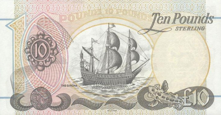 Back of Northern Ireland p136a: 10 Pounds from 1998