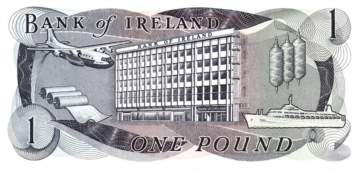 Back of Northern Ireland p56: 1 Pound from 1967