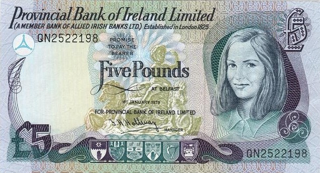 Front of Northern Ireland p248b: 5 Pounds from 1979