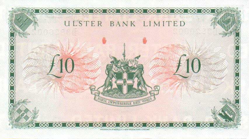 Back of Northern Ireland p327c: 10 Pounds from 1982