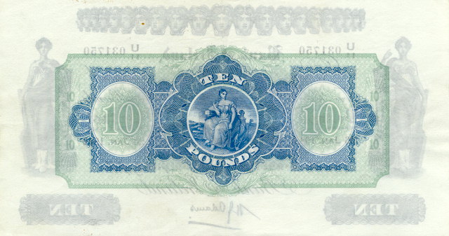 Back of Northern Ireland p53b: 10 Pounds from 1942