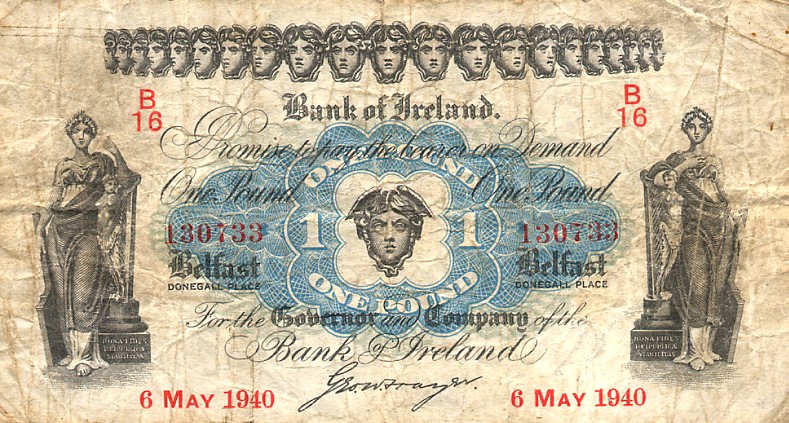 Front of Northern Ireland p55a: 1 Pound from 1936