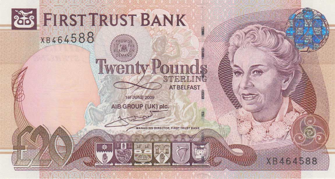 Front of Northern Ireland p137c: 20 Pounds from 2009