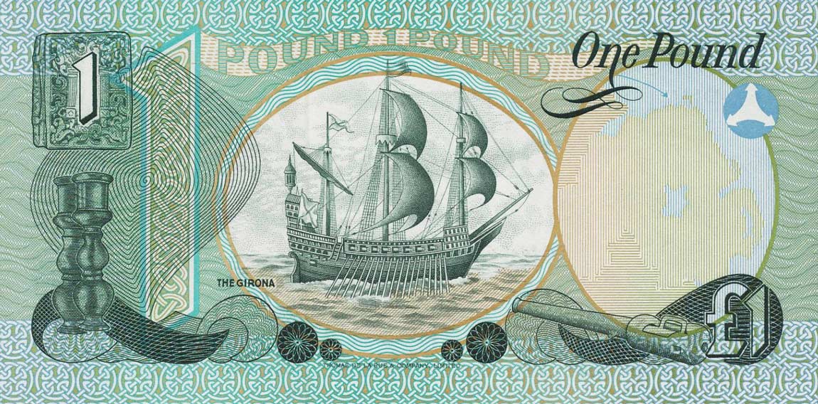 Back of Northern Ireland p247a: 1 Pound from 1977