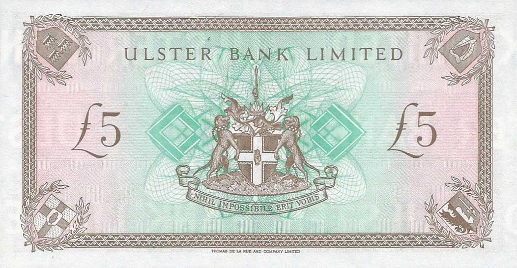 Back of Northern Ireland p331b: 5 Pounds from 1989