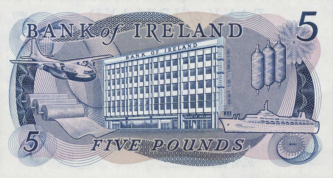 Back of Northern Ireland p62a: 5 Pounds from 1971