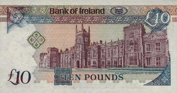 Back of Northern Ireland p75b: 10 Pounds from 1998