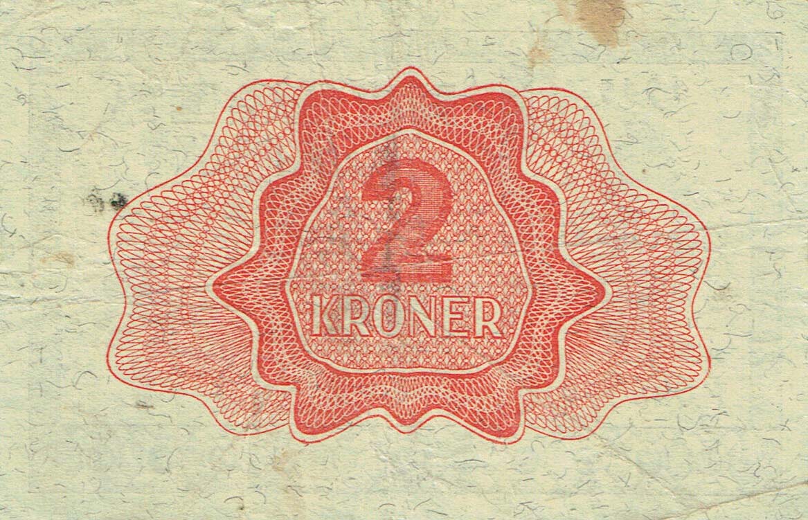 Back of Norway p16a3: 2 Kroner from 1945