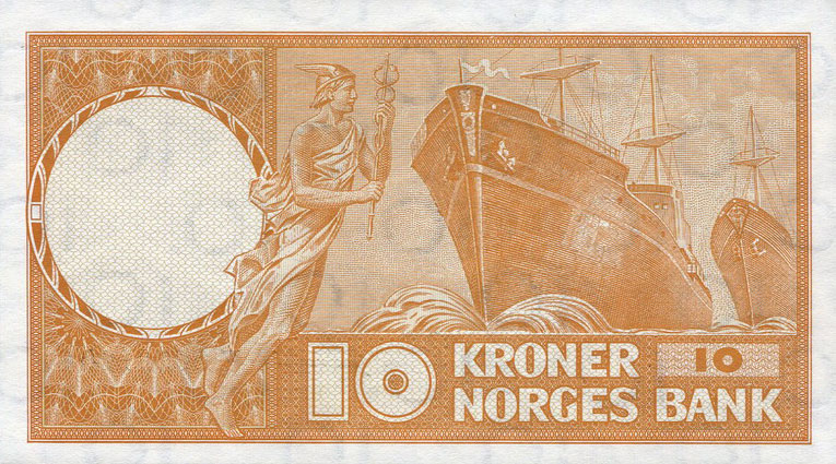 Back of Norway p31c: 10 Kroner from 1959