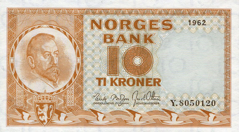 Front of Norway p31c: 10 Kroner from 1959