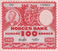 p33a1 from Norway: 100 Kroner from 1949