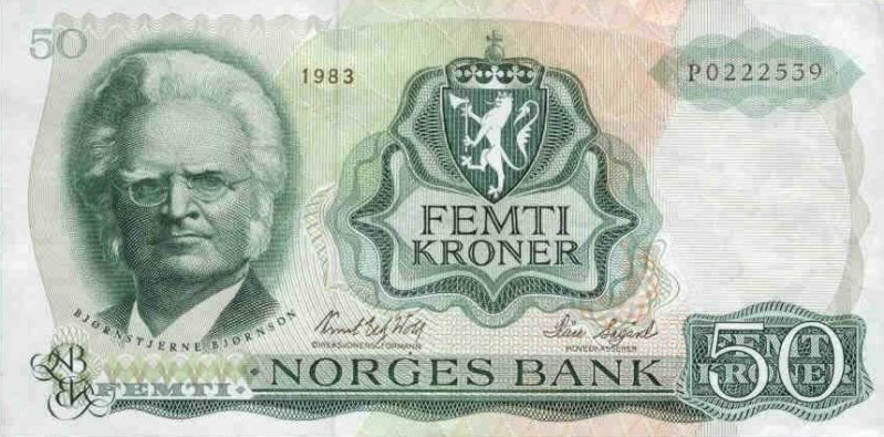 Front of Norway p37d: 50 Krone from 1976