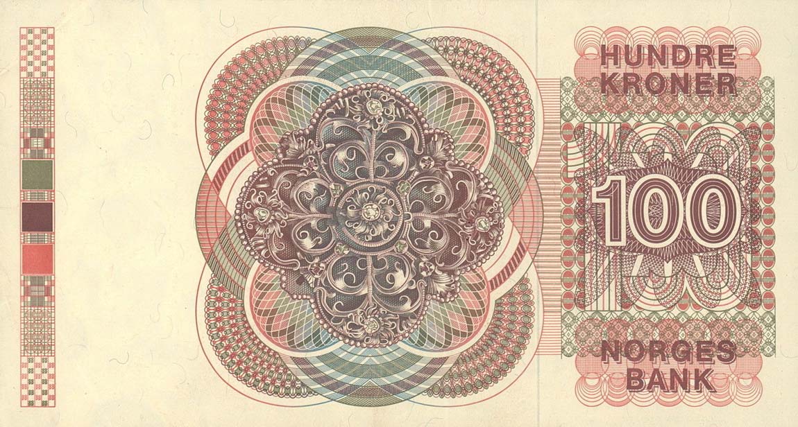 Back of Norway p41a: 100 Krone from 1977