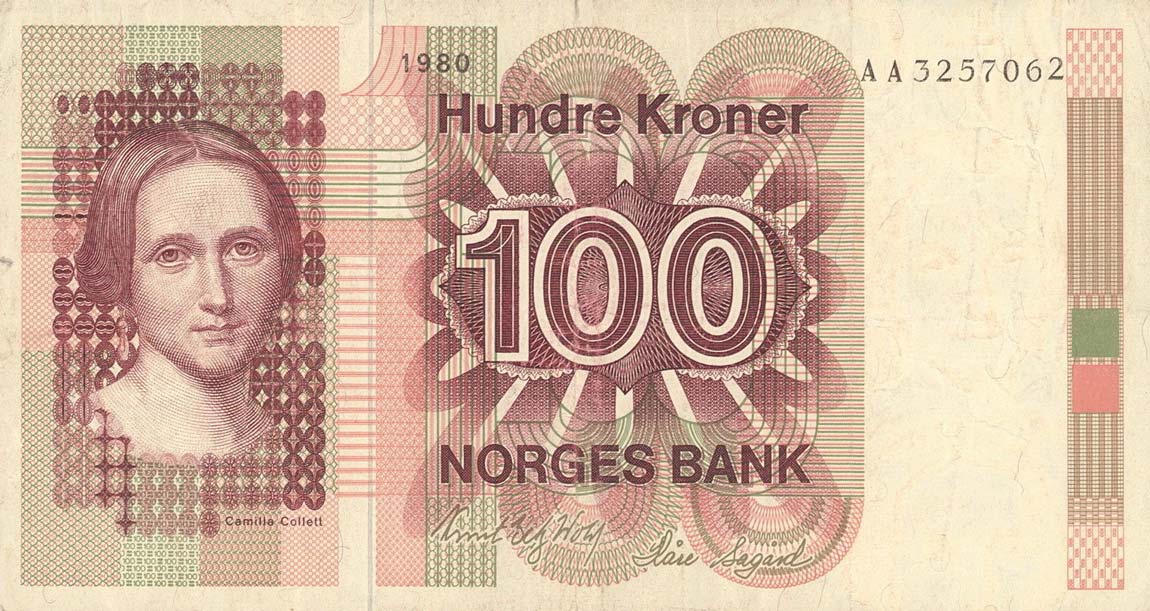Front of Norway p41b: 100 Krone from 1979