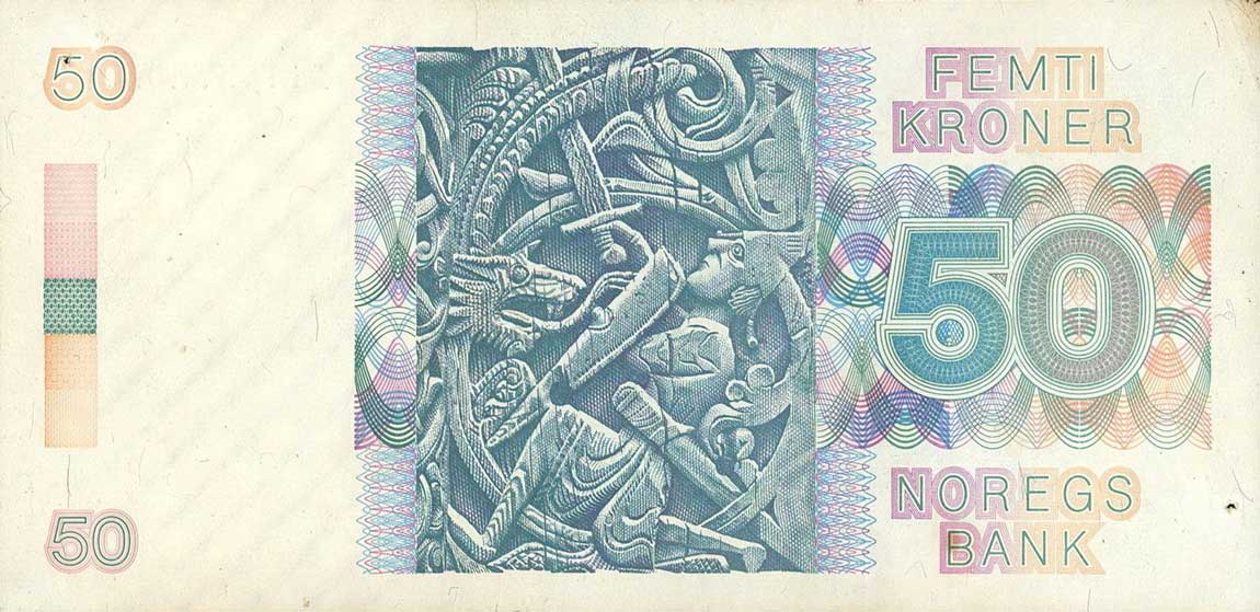 Back of Norway p42f: 50 Krone from 1995