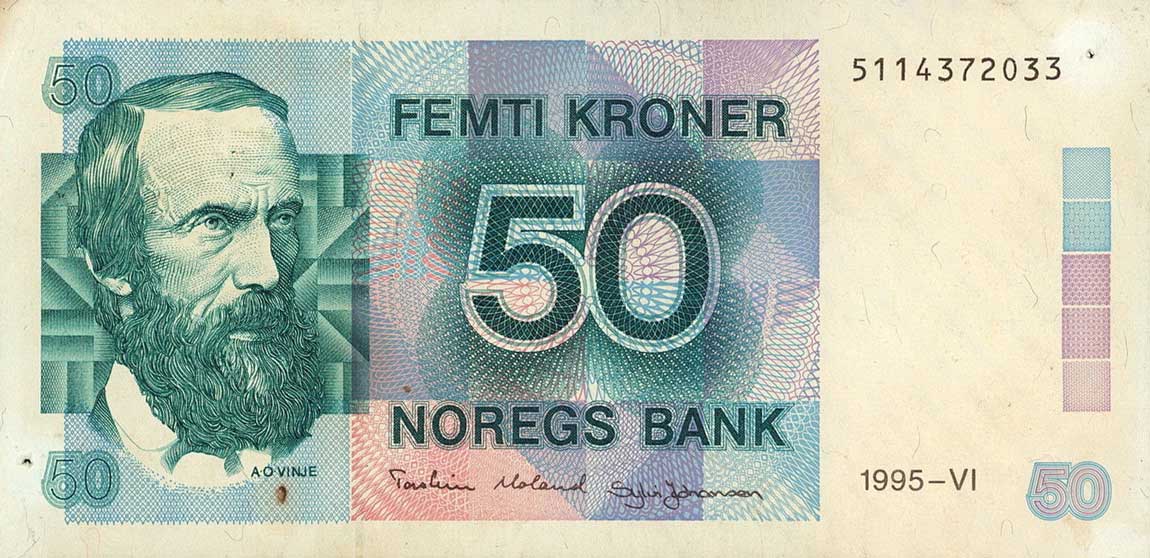 Front of Norway p42f: 50 Krone from 1995