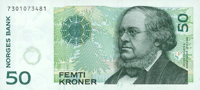 Front of Norway p46a: 50 Krone from 1996