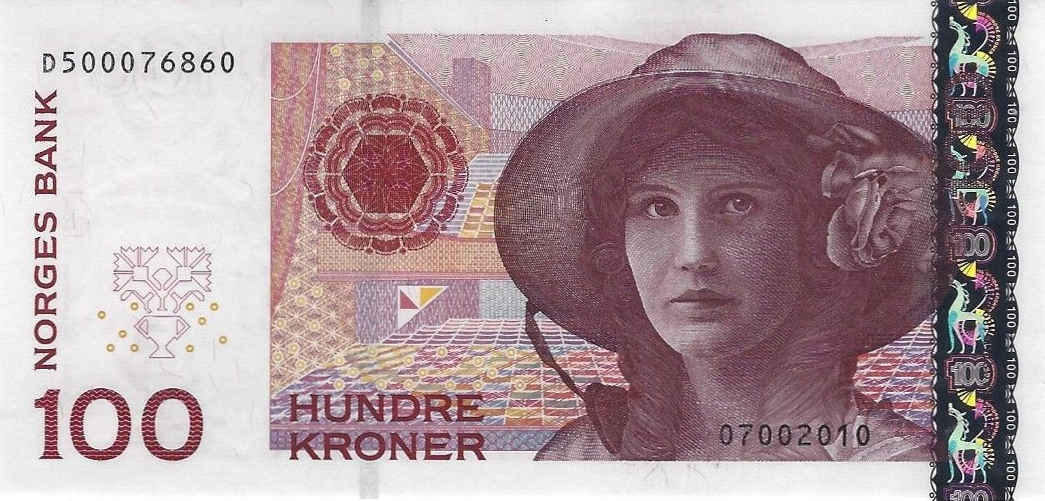 Front of Norway p49e: 100 Krone from 2010