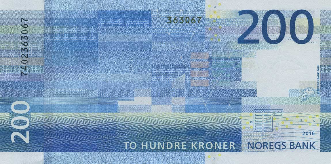 RealBanknotes.com > Norway p55: 200 Krone from 2017