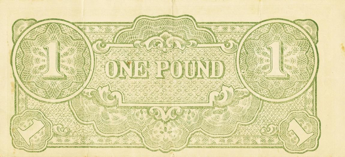 Back of Oceania pR5b: 1 Pound from 1943