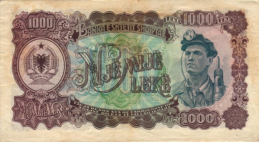 Back of Albania p27A: 1000 Leke from 1949