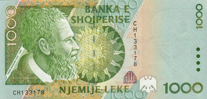 Front of Albania p65a: 1000 Leke from 1996