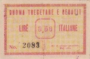 Gallery image for Albania pS102a: 0.5  Lire Italiane
