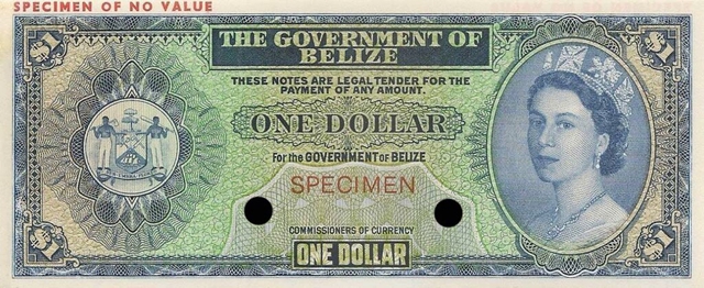 Front of Belize p33s: 1 Dollar from 1974