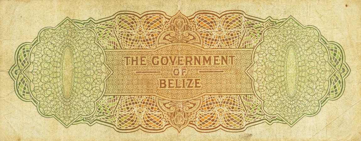 Back of Belize p36a: 10 Dollars from 1974