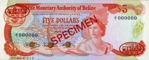 Gallery image for Belize p39s: 5 Dollars