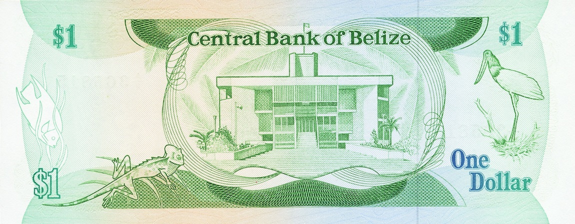 Back of Belize p46a: 1 Dollar from 1983