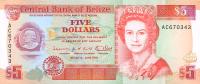 Gallery image for Belize p53b: 5 Dollars from 1991